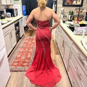 Elegant Strapless Pink Prom Dress